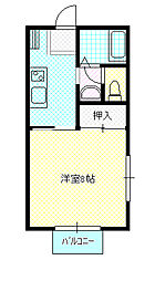 メゾンドエトワール 1階1Kの間取り