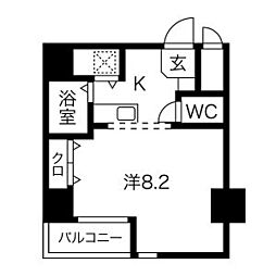 プレサンス神戸メリケンパーク前 8階1Kの間取り