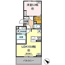 DーROOM清水新地 3階1LDKの間取り