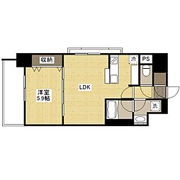 ロータス二葉の里 3階1LDKの間取り