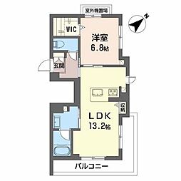 JR東海道本線 浜松駅 徒歩10分の賃貸マンション 4階1LDKの間取り