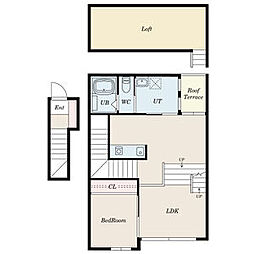 EXTEP 2階1LDKの間取り