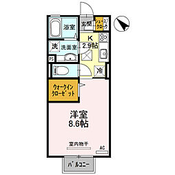 ロイヤル・サンハイツE 1Kの間取図画像