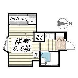 プレアール名古屋原 ワンルームの間取図画像