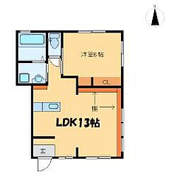 アヴァンティ吉村 1階1LDKの間取り