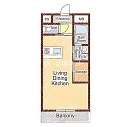 セリオメゾン原新町 ワンルームの間取図画像
