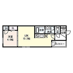 GrandeMaison南巽 1LDKの間取図画像