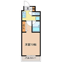 ＩＢ.はら 4階1Kの間取り