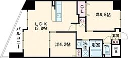 シュワーブ三国ヶ丘 2LDKの間取図画像