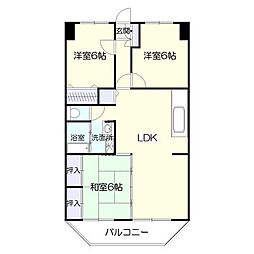 カサグランデ与次郎 3LDKの間取図画像