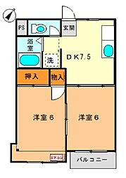 ＳＴコーポ 1階2DKの間取り