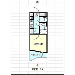 ファーストスプリング 5階1Kの間取り