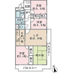 藤和シティコープ東寺尾 4LDKの間取図画像