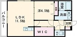 JR豊肥本線 光の森駅 徒歩22分の賃貸マンション 1階1LDKの間取り