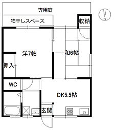 コーポ宮路 1階2DKの間取り