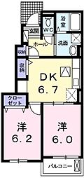 シェーンガルテン 2DKの間取図画像