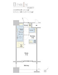エンクレスト博多駅東2 1Kの間取図画像