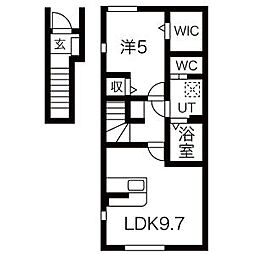 ル・メイユール鵜飼 1LDKの間取図画像