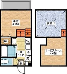 Modern Palazzo 長崎大学前 1階1SKの間取り