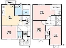 オリーブヴィラオリーブ館1 4DKの間取図画像