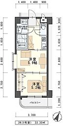 しゃとれ東勝山 4階2Kの間取り