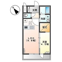 JR東北本線 小山駅 徒歩25分の賃貸アパート 1階1LDKの間取り