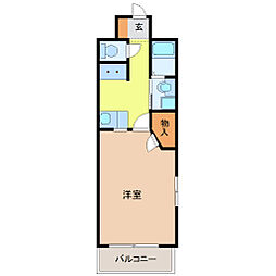 KII-OKASAN B.参番館 4階1Kの間取り