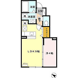 イーグル今3号館 1階1LDKの間取り