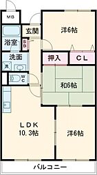 ラフィネ星田 3LDKの間取図画像