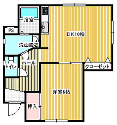 グレース・出雲 1階1LDKの間取り