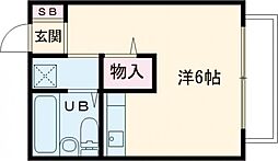レオパレス苫編二番館 ワンルームの間取図画像