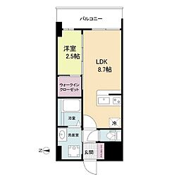 JR東海道・山陽本線 新大阪駅 徒歩10分の賃貸マンション 13階1LDKの間取り
