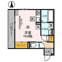 JR高崎線 高崎駅 徒歩9分の賃貸アパート 1階ワンルームの間取り