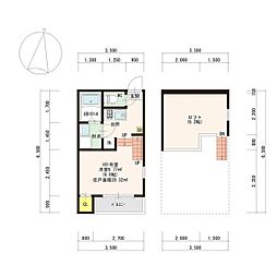 ヴィラ福工大前 1階1Kの間取り