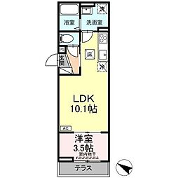 Grace Sante 1階1LDKの間取り