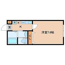 フォレスタ幸町 2階1Kの間取り