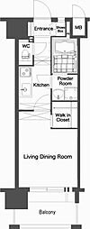エンクレスト天神メルス 1Kの間取図画像