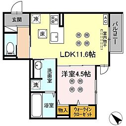 ＳＨＩＮＹＡ ＢＬＤＧ.V 1階1LDKの間取り