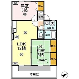 ファミール西京B 2LDKの間取図画像