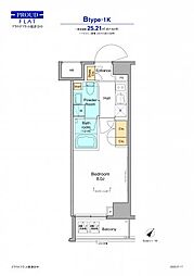 東京メトロ千代田線 根津駅 徒歩6分の賃貸マンション 5階1Kの間取り