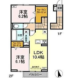 グランツII番館 2LDKの間取図画像