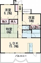 JR山陽本線 加古川駅 徒歩20分の賃貸マンション 6階3LDKの間取り