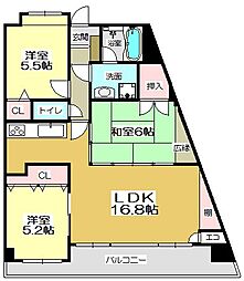 ニューガイア四季彩の丘Ｃ棟 7階3LDKの間取り