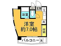 JR東北新幹線 郡山駅 徒歩10分の賃貸マンション 2階1Kの間取り