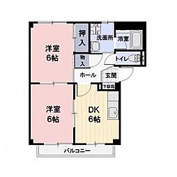 Surplus　Two　JOY 2階2DKの間取り