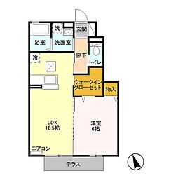 グリーンパレス 1階1LDKの間取り