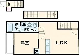 Pablo戸坂A棟 3階1LDKの間取り