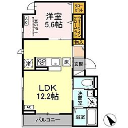 ＤーＲＯＯＭ連坊 1階1LDKの間取り