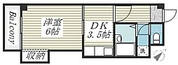 ハイツエーアンドエム中地南町 1DKの間取図画像
