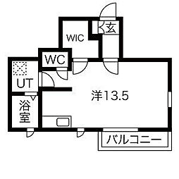 キアラ 1階ワンルームの間取り